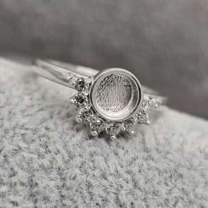 CZ Half Halo Round Ring
