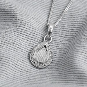 Diamanté Pear Pendant